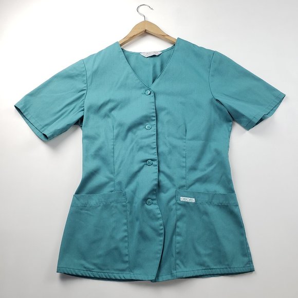 Cherokee Sage Green Button Down Scrub Top - Picture 11 of 11